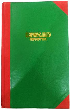 LRS Inward Register - 100 Pages Single(200 Front+Back) - 70 GSM Ledger Paper - Red Half Canvas PVC Binding 1-Part Record Keeping Books