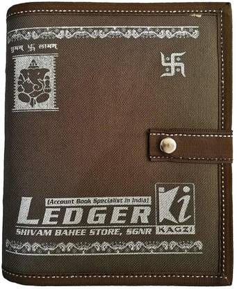 LRS Ledger Small Size - Copy Size - 21 x 18 cm - Modern Bahee Style -100 GSM Maplitho Paper with Tich Button (100 Pages) 1-Part Record Keeping Books
