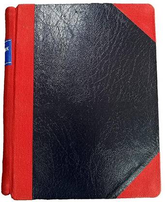 LRS Half Index Account Book Small Size - Copy Size - 21x17 cm - 80 GSM Paper - Red Half Canvas PVC Binding (500 Page) 1-Part Record Keeping Books