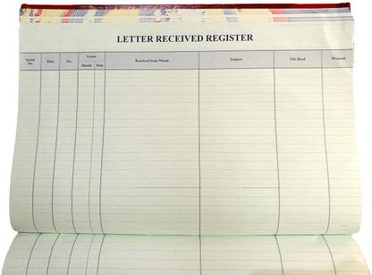 LRS Receive of Letter Record Register for Offices, Schools, Institutes, Hospitals etc. (350 Pages) 1-Part Record Keeping Books