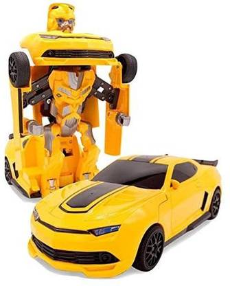 Superpower Remote Control Car Transforming Bumblebee Classic Disguise Action Figure Hero Robot Toy with One Button Transformation