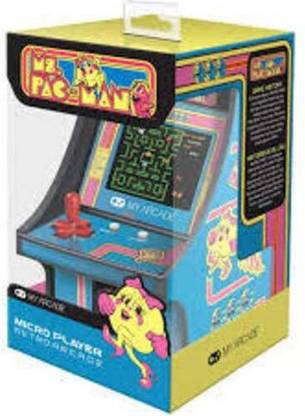 My Arcade Micro Player Mini Arcade Machine: Ms. Pac-Man Video Game, Fully Playable, 6.75 Inch Collectible, Color Display, Speaker,