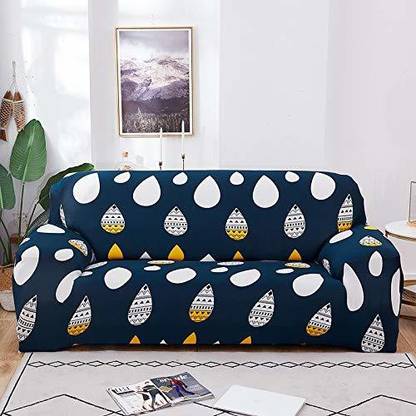 PINDIA Polyester Striped 3+1+1 Seater Sofa Cover