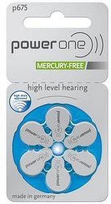 POWERONE Size p675 Hearing Aid Battery (1 Packets = 6 batteries) Stethoscope Case