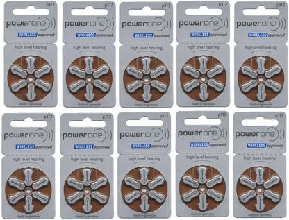 POWERONE Size p312 Hearing Aid Battery (10 Packets = 60 batteries) Stethoscope Case
