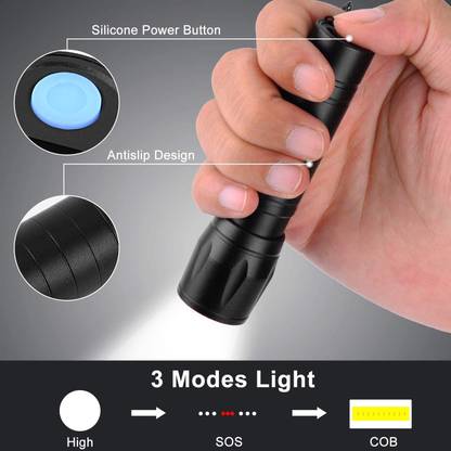 JTSN USB Charging 3 Mode Lamp Search Light 9W Lamp COB 600 mAh Battery Torch