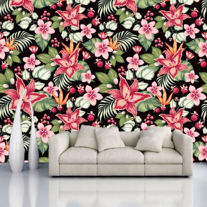 digital print world Floral & Botanical Multicolor Wallpaper