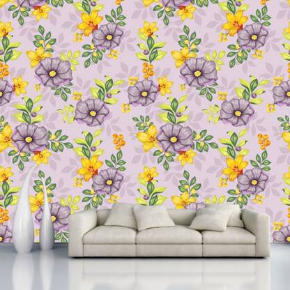 digital print world Floral & Botanical Multicolor Wallpaper