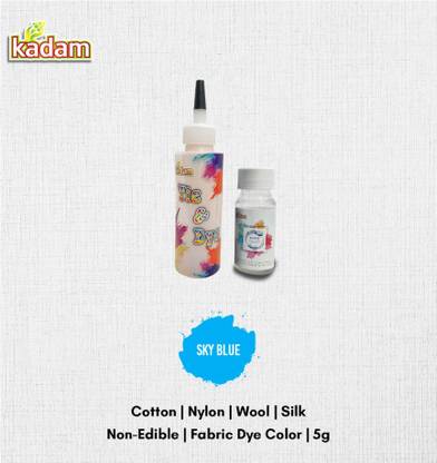 KADAM Tie Dye Bottle Sky Blue, Cold Water Fabric Dye Color 100mL