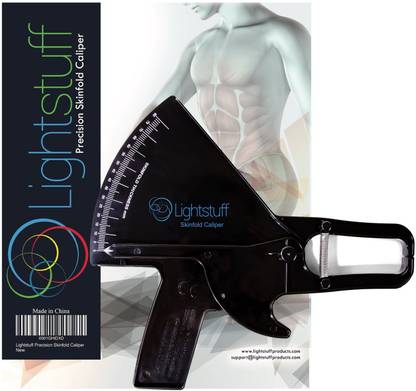 Lightstuff Precision Skinfold Caliper - Easy, Reliable Body Fat Monitoring - Quick Start Guide for Beginners, Detailed Booklet for Advanced Users Body Fat Analyzer