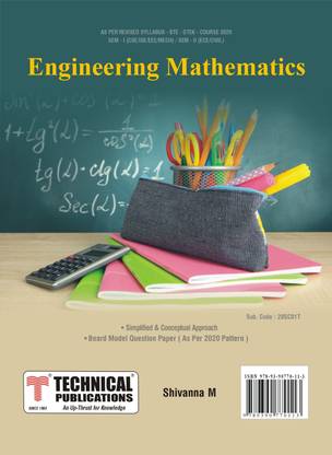 Engineering Mathematics for DTEK (BTE) 20 Course (I - CSE/ISE/EEE/Mech & II - ECE/Civil - 20SC01T)