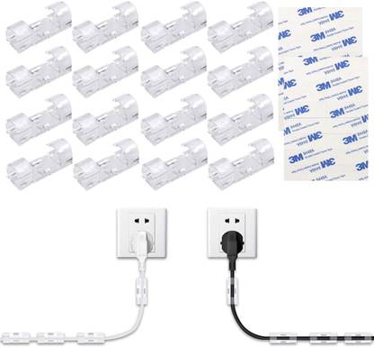 MAAUVTOR Self-Adhesive Drop Wire Holder Hook Plastic Cord Management Clip for Office Home Cable Protector