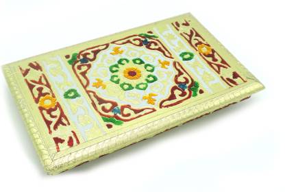 Maskey Premium Wooden Handcrafted Meenakari (Size : 6x10 inch) Multicolor Multipurpose Puja Chowki / Path for Home and Office Decor Wooden All Purpose Chowki