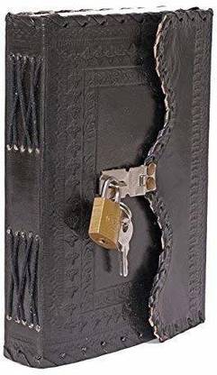 Anshika International Original Leather Retro Vintage Personal Diary with Lock & Key - 100 Unruled Handmade Pages Regular Diary Unruled 100 Pages