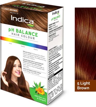 Indica pH Balance Long Lasting Hair Color (40g + 40 ml) , Light Brown