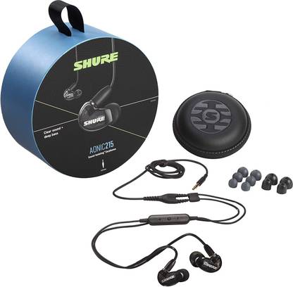 Shure AONIC 215 Wired Sound Isolating Earbuds, Clear Sound, Wired
