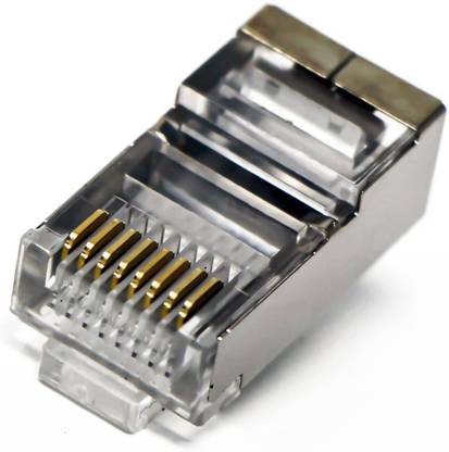 Techy-tech Pack of 20 RJ45 LAN STP Modular Plug CAT5/CAT6 Connector Plug LAN Module Plugs Lan Adapter