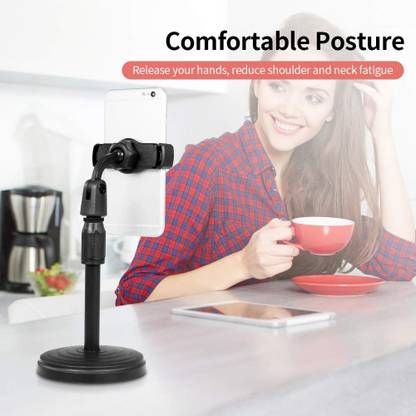 BUFONA Microphone Stand +Free Collar Mic with Mobile Holder, for Singing, Voice Recording, Adjustable Mic Stand, Studio Floor Type and Phone Live Broadcast Plastic with Boom Arm, BFN-t210 360 Degree Rotating Holder Lapel Lavalier Microphone for Voice Recording Video Conference|Microphone Omnidirectional Condenser Mic Tripod, Tripod Clamp, Tripod Kit, Monopod Kit, Monopod, Tripod Bracket, Tripod Ball Head