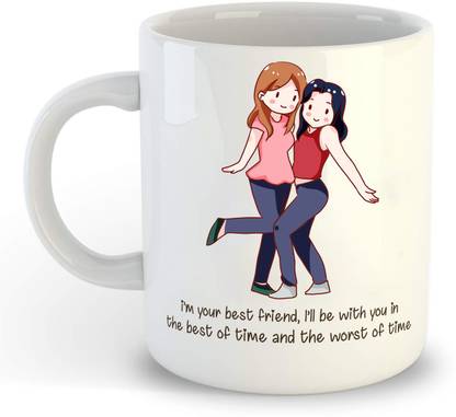 WINNI CELEBRATE RELATIONS Gift for Friends | Friendship Gift | Gift for Best Friends Quotes Best Friend Printed 350 ML Ceramic Printed Ceramic Coffee Mug