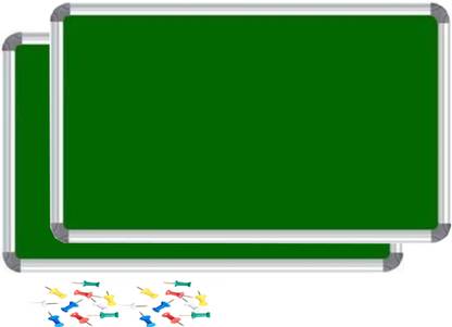 JS MART 2x1.5 feet 2 Noticeboard/Pin-up Board/Soft Board/Bulletin Board/Pin-up Display Board for Home, Office School, Institutes, Colleges, University, Coaching centre, Exhibition, Notification and Updates - Pack of 2 Notice Board with Pins (packet) 2x1.5 ft Notice Board 24 x 18 inches (60 cm x 45 cm) SNB-2075 Notice Board