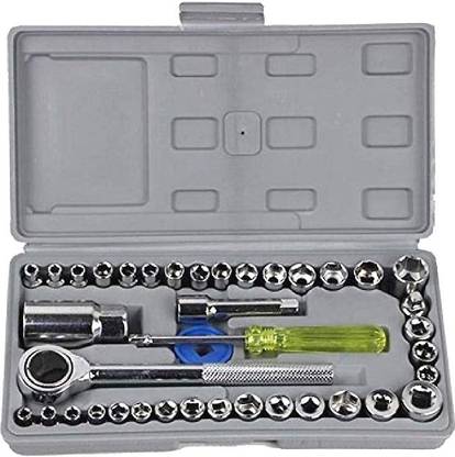 Shopper52 Shopper52 Multi purpose 40 Pcs Screwdriver Socket Set & Bit Tool Kit Set Jackly Tool kit Combination Tool Wrench Tool Kit Magnetic Toolkit For Home, Office, Car, Bike Ratchet Screwdriver Set