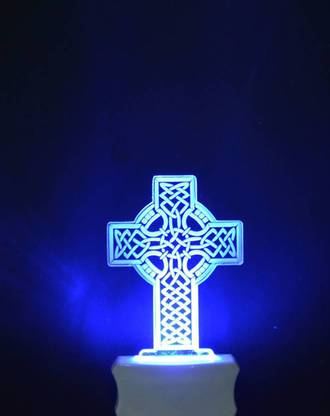 OnFlow The Christian Cross 3D illusion Night Lamp is Extremely cool and 3D illusion Design Night Lamp (12 cm, Clear)1 Night Lamp