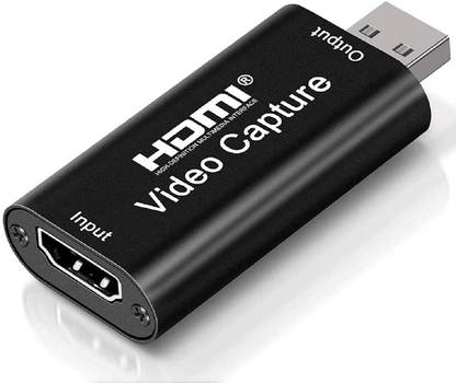 RuhZa HDMI Adapter 5 A 0 m Plastic HDMI to USB Audio Video Capture Card , HDMI Video Capture Device Card 1080p to USB Game Capture Card for Video Camera Recording and Video Capture Card for Streaming Broadcast