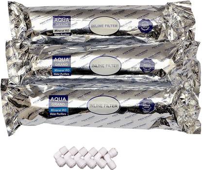 IONIX Inline Filter Set with 2 Carbon, 1 Sediment Filter, Compatible with All RO/UV/UF Water Purifiers Solid Filter Cartridge