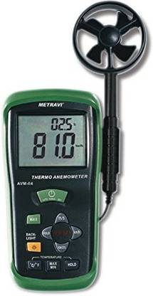 Metravi AVM-04 Digital Thermo-Anemometer for Air Velocity & Temperature with Temperature Sensor built-in with fan Digital  Anemometer