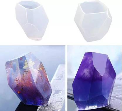 Sillicone 2 Piece Crystal Stone Silicone Mold for Resin and Wax work