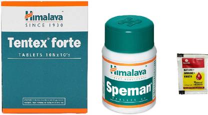 HIMALAYA A Combo of Tentex Forte Tablets 10N x 10's & Speman Tablets 60 (Pack of 2)_ With NATURE+IMMUNE+KWATH (just add to hot water,milk or tea)