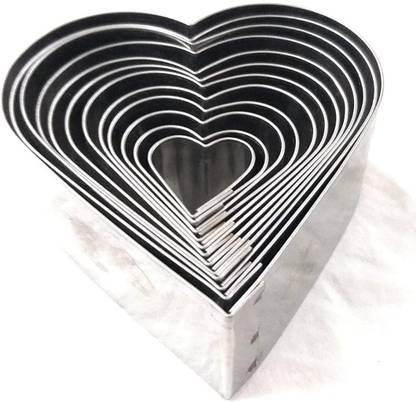 Bakingequipment 12 PC Different Size Heart Shape Stainless Steel Cookie Cutter 2 Inchi Height Cookie Cutter
