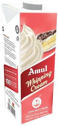 Amul Whipping Cream - 1 L - Pure Milk Cream Icing