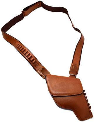GunAlly Shoulder Cross Loop Leather 32 Bore Revolver Gun Holster Pistol/Gun Cover Free Size