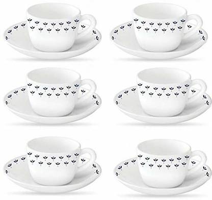 BOROSIL Opalware Design FEBULA {{ Cup - 140 ML || Saucer - 133 MM }}