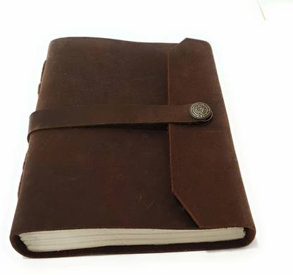 Anshika International Handmade Leather Unlined Journal - Genuine Leather Notebook & Daily Notepad for Men & Women with 100 Pages of Unlined Rustic Paper (7 x 5 Inches) Regular Diary Unruled 100 Pages