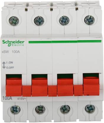 schneider Isolator 100 AMP 4 Pole Acti9 A9S4P100 MCB