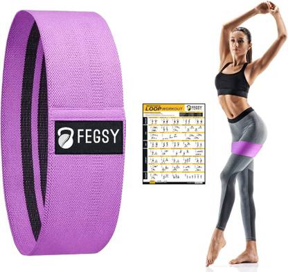 FEGSY Resistance Non-Slip Fabric Loop Band for Squats, Hips, Thighs, Leg and Abs Workout Resistance Band