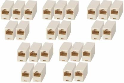 LipiWorld RJ45 8P8C Female to Female Network LAN Cable Coupler Jointer Adapter Connector Extender (25 PCS) Wireless Ethernet Lan Adapter compatible with Windows, Linux, Mac