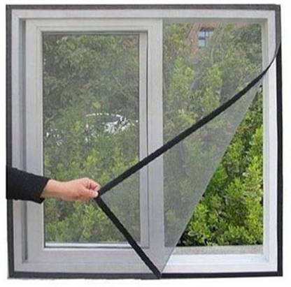 buyagain HDPE - High Density Poly Ethylene Infants Washable HDPE - High Density Poly Ethylene Adults Insect Net, Black, PVC Window Mosquito Mesh Stitched Net Screen with Hook & Loop Tape 5X6 FT BLACK PVC Mosquito Net (Black) Mosquito Net