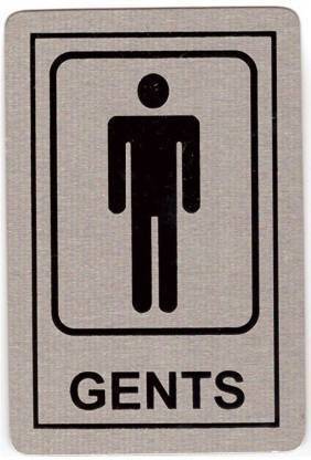 Levin GENTS TOILET 6"x4" Stainless Steel Sign Board Emergency Sign