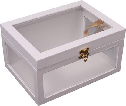 Tituprint.in Shadow Gift Box | Transparent Boxes for Gifting | Empty Boxes for Gifting | Solid White Colour | Hard Cardboard Box Solid Party Box