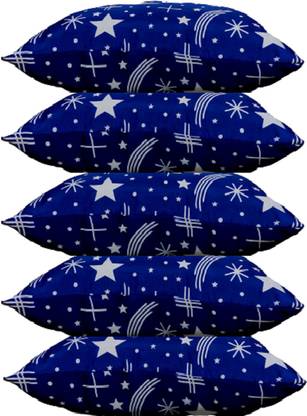 Swikon star Blue Star Print Microfibre Nature Sleeping Pillow Pack of 5