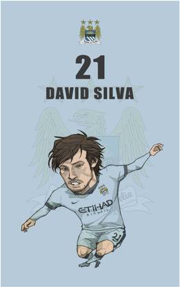 David Silva Footballer Wall Poster For Room With Gloss Lamination M3 Paper Print
