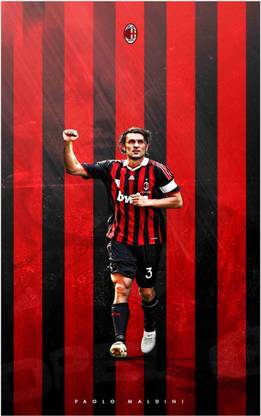 Paolo Maldini Footballer Wall Poster For Room With Gloss Lamination M6 Paper Print