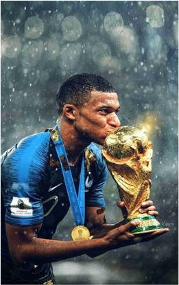 Kylian Mbappe Footballer Wall Poster For Room With Gloss Lamination M2 Paper Print