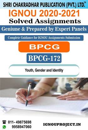 IGNOU BPCG 172 Youth, Gender And Identity IGNOU BAG (CBCS) (Psychology) IGNOU Solved Assignment 2020 2021 BPCG-172