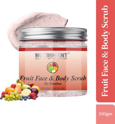 न्यूट्रीमेन्ट Fruit Scrub for Dead skin Cells Removal, Removing Blackheads and Revitalises Healthy Skin, Paraben Free 250gram Suitable for all skin types, PACK OF 1 स्क्रब