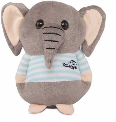 Lattice Soft Animal Plush Elephant Toy 20cm, Grey  - 8 cm