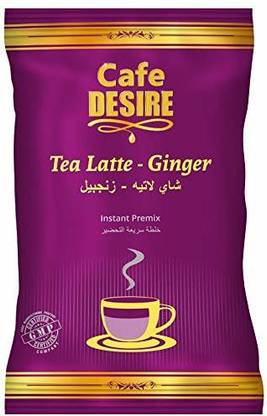 CAFE DESIRE Tea Latte - Ginger Premix (650g) | Makes 80 Cups | No Added Sugar | Milk not required | Premium Ginger Tea | For Manual Use - Just add Hot Water | Suitable for all Vending Machines | Ginger Instant Tea Vacuum Pack